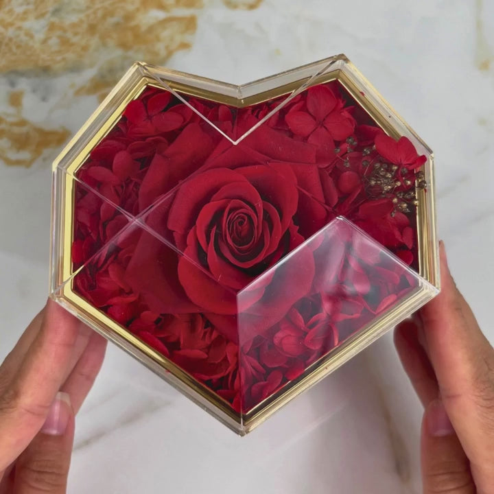 Coffret Cœur Rose Éternelle et Collier Personnalisé