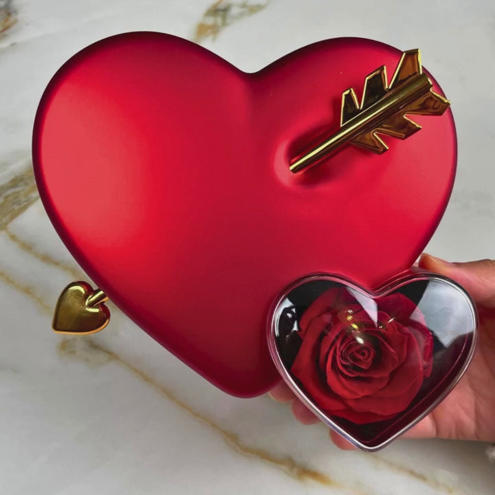 Cœur Rose Éternelle et Collier Personnalisé
